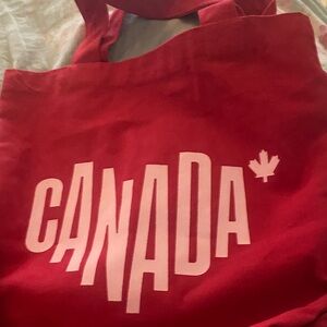 Vibrant Red Canada Tote Bag